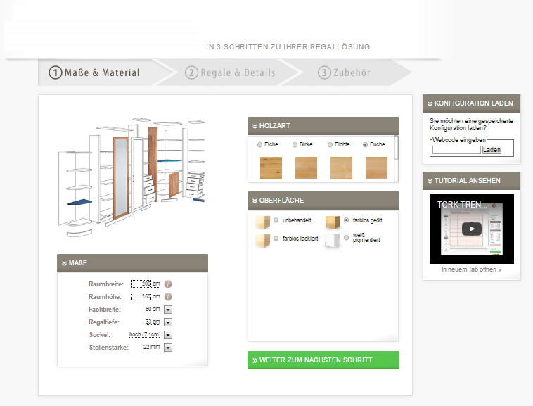 Regalkonfigurator Startseite