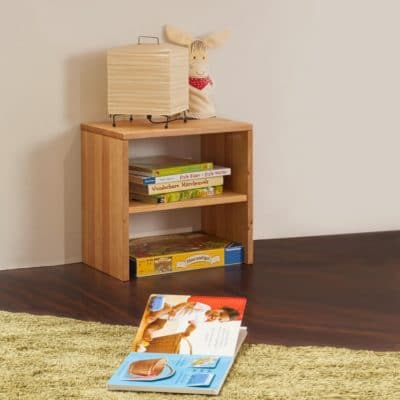 Beistelltisch mit 2 Seitenwänden BeneVita Nachttisch mit 2 Seitenwänden BeneVita in massivem Erlenholz